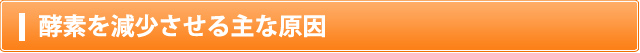 酵素を減少させる主な原因