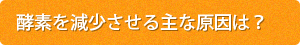 酵素を減少させる主な原因は？