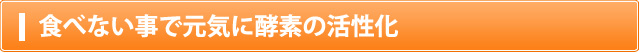 食べない事で元気に酵素の活性化